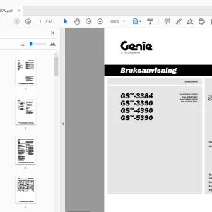 Genie GS-3384 GS-3390 GS-4390 GS-5390 Bruksanvisning 1305658SW - PDF