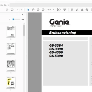 Genie GS-3384 GS-3390 GS-4390 GS-5390 Bruksanvisning 133553SW - PDF