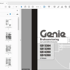 Genie GS-3384 GS-3390 GS-4390 GS-5390 Bruksanvisning med underhållsinformation - PDF