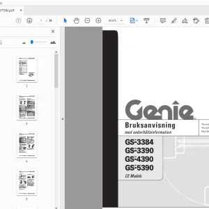 Genie GS-3384 GS-3390 GS-4390 GS-5390 CE Models Bruksanvisning med underhållsinformation - PDF