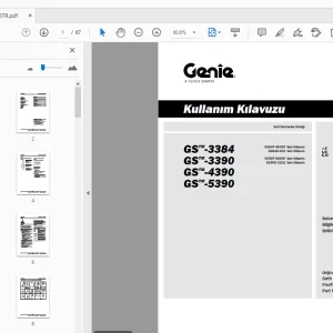 Genie GS-3384 GS-3390 GS-4390 GS-5390 Kullanım Kılavuzu 1305658TR - PDF