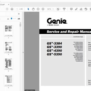 Genie GS-3384 GS-3390 GS-4390 GS-5390 Service & Repair Manual - PDF
