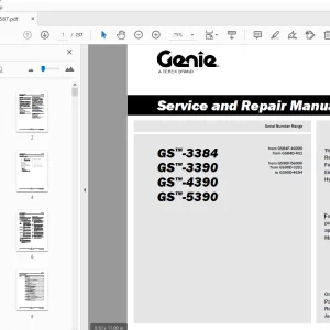 Genie GS-3384 GS-3390 GS-4390 GS-5390 Service & Repair Manual - PDF
