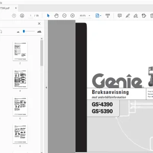 Genie GS-4390 GS-5390 Bruksanvisning med underhållsinformation 62747SW - PDF