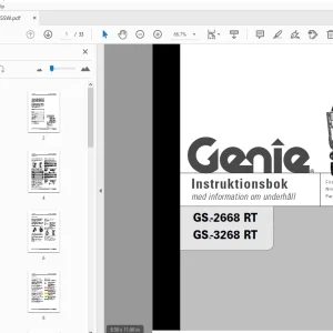 Genie GSTM-2668 RT GSTM-3268 RT Instruktionsbok med information om underhåll - PDF