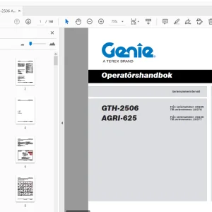 Genie GTH-2506 AGRI-625 Operatörshandbok 57.0009.0527_21 - PDF DOWNLOAD