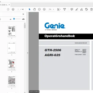 Genie GTH-2506 AGRI-625 Operatörshandbok 57.0009.0527_22 - PDF DOWNLOAD