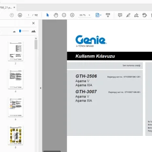 Genie GTH-2506 Aşama V Aşama IIIA GTH-3007 Aşama V Aşama IIIA Kullanım Kılavuzu - PDF
