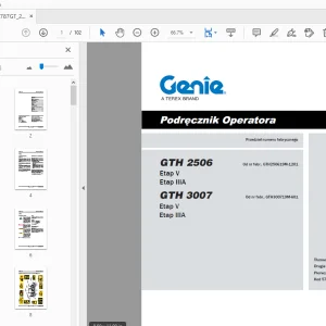 Genie GTH 2506  Etap V Etap IIIA GTH 3007 Etap V Etap IIIA Podręcznik Operatora - PDF
