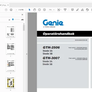Genie GTH-2506 Skede 3A Skede 3B GTH-3007 Skede 3A Skede 3B Operatörshandbok - PDF