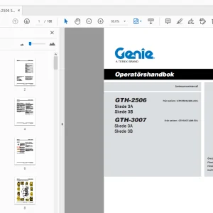Genie GTH-2506 Skede 3A Skede 3B GTH-3007 Skede 3A Skede 3B Operatörshandbok - PDF