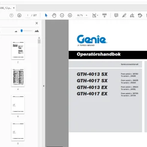 Genie GTH-4013 SX GTH-4017 SX GTH-4013 EX GTH-4017 EX Operatörshandbok - PDF