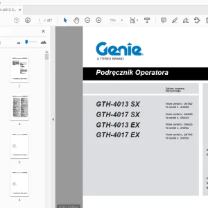 Genie GTH-4013 SX GTH-4017 SX GTH-4013 EX GTH-4017 EX Podręcznik Operatora - PDF
