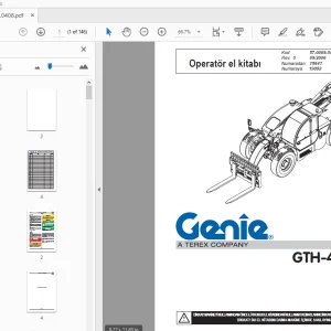 Genie GTH-4013 SX Operatör el kitabı 57.0009.0408 - PDF DOWNLOAD