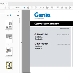 Genie GTH-4014 Skede 3A Skede 3B GTH-4018 Skede 3A Skede 3B Operatörshandbok - PDF