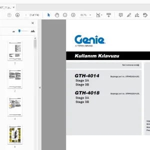 Genie GTH-4014 Stage 3A Stage 3B GTH-4018 Stage 3A Stage 3B Kullanım Kılavuzu - PDF