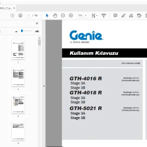 Genie GTH-4016 R GTH-4018 R GTH-5021 R Kullanım Kılavuzu - PDF