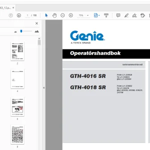 Genie GTH-4016 SR GTH-4018 SR Operatörshandbok 57.0009.0563_12 - PDF