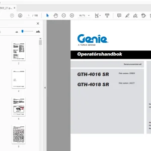 Genie GTH-4016 SR GTH-4018 SR Operatörshandbok 57.0009.0563_21 - PDF