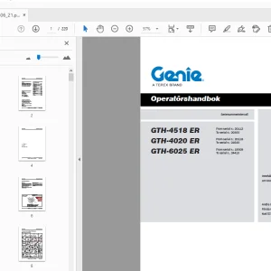 Genie GTH-4518 ER GTH-4020 ER GTH-6025 ER Operatörshandbok - PDF