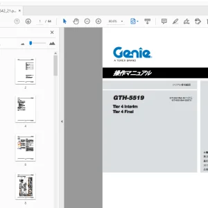 Genie GTH-5519 Tier 4 Interim Tier 4 Final 操作マニュアル 57.0009.0642_21 - PDF