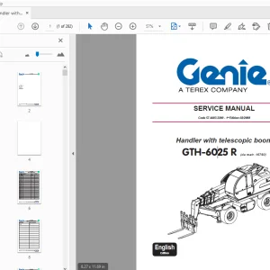 Genie Handler with telescopic boom GTH-6025 R Service Manual 57.4403.2200 - PDF