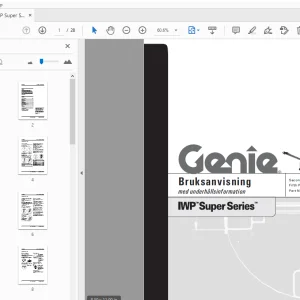 Genie IWP Super Series Bruksanvisning med underhållsinformation - PDF