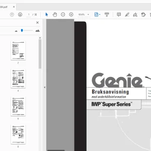 Genie IWP Super Series Bruksanvisning med underhållsinformation 82909SW - PDF