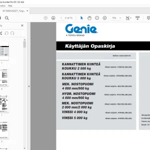 Genie KANNATTIMEN KIINTEÄ KOUKKU 2 500 kg KANNATTIMEN KIINTEÄ KOUKKU 5 000 kg Käyttöopas