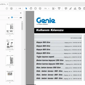 Genie Kepçe 500 litre Kepçe 800 litre Kullanım Kılavuzu 57.0303.5264_12 - PDF