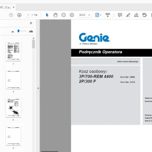 Genie Kosz osobowy 3P/700-REM 4400 2P/300 F Podręcznik Operatora - PDF