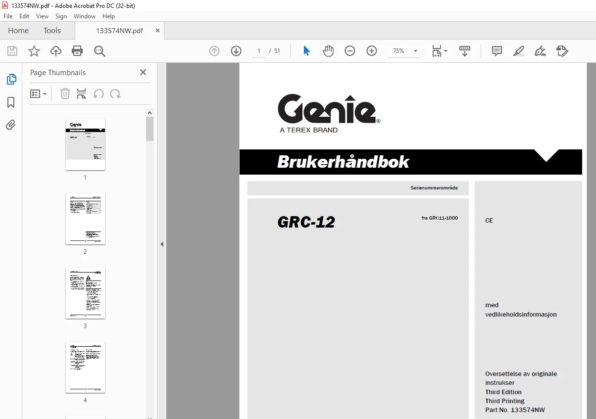 Genie Lift GRC-12 Brukerhåndbok 133574 - PDF DOWNLOAD - Image 2
