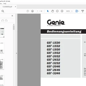 Genie Lift GS-1530 GS-1532 GS-1930 GS-1932 Bedienungsanleitung PDF
