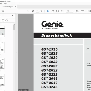 Genie Lift GS-1530 GS-1532 GS-1930 GS-1932 GS-2032 GS-2632 Brukerhåndbok