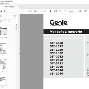 Genie Lift GS-1530 GS-1532 GS-1930 GS-1932 GS-2032 Manual del operario
