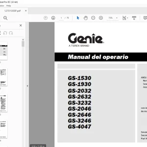 Genie Lift GS-1530 GS-1930 GS-2032 GS-2632 GS-3232 GS-2046 Manual del operario