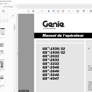 Genie Lift GS-1530/32 CE GS-1930/32 GS-2032 GS-2632 GS-3232 Manuel de l’opérateur