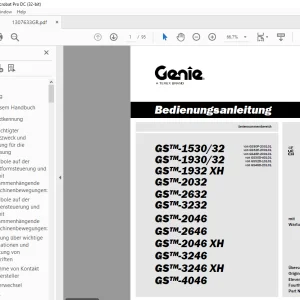 Genie Lift GS-1530/32 GS-1930/32 GS-1932 XH GS-2032 Bedienungsanleitung