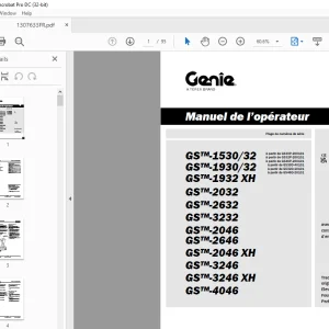 Genie Lift GS-1530/32 GS-1930/32 GS-1932 XH GS-2032 GS-2632 GS-3232 GS-2046  Manuel de l’opérateur
