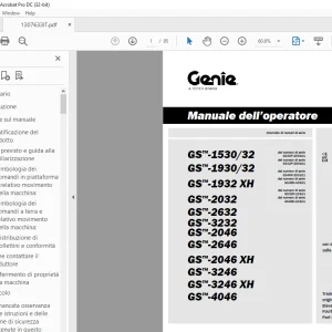 Genie Lift GS-1530/32 GS-1930/32 GS-1932 XH GS-2032 GS-2632  Manuale dell’operatore