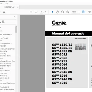 Genie Lift GS-1530/32 GS-1930/32 GS-1932 XH Manual del operario