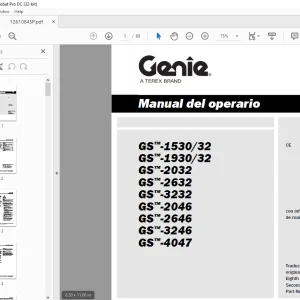 Genie Lift GS-1530/32 GS-1930/32 GS-2032 GS-2632 GS-3232 GS-2046 GS-2646 GS-3246 GS-4047 Manual del operario