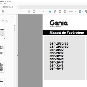 Genie Lift GS-1530/32 GS-1930/32 GS-2032 GS-2632 GS-3232 GS-2046 GS-2646 GS-3246 GS-4047 Manuel de l’opérateur