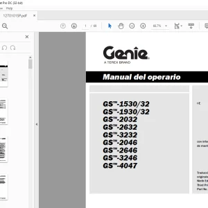 Genie Lift GS-1530/32  GS-1930/32 GS-2032 GS-2632 Manual del operario 1270101