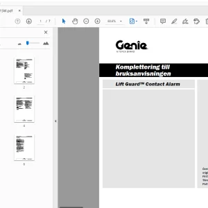 Genie Lift Guard Contact Alarm Komplettering till bruksanvisningen - PDF DOWNLOAD