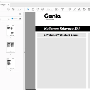 Genie Lift Guard Contact Alarm Kullanım Kılavuzu Eki 1278541TR - PDF