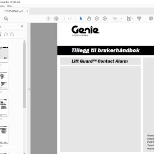 Genie Lift Guard™ Contact Alarm Tillegg til brukerhåndbok - PDF DOWNLOAD
