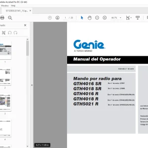 Genie Lift Mando por radio para GTH4016 SR GTH4018 SR Manual del Operador