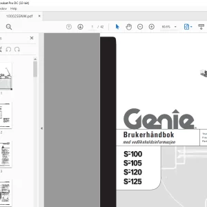 Genie Lift S-100 S-105 S-120 S-125 Brukerhåndbok 1000048 -  PDF DOWNLOAD