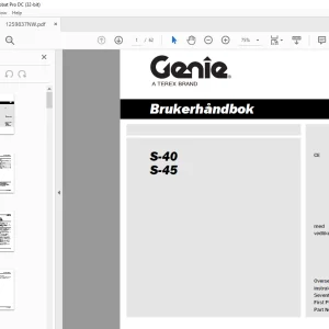 Genie Lift S-40 S-45 Brukerhåndbok 1259837 - PDF DOWNLOAD
